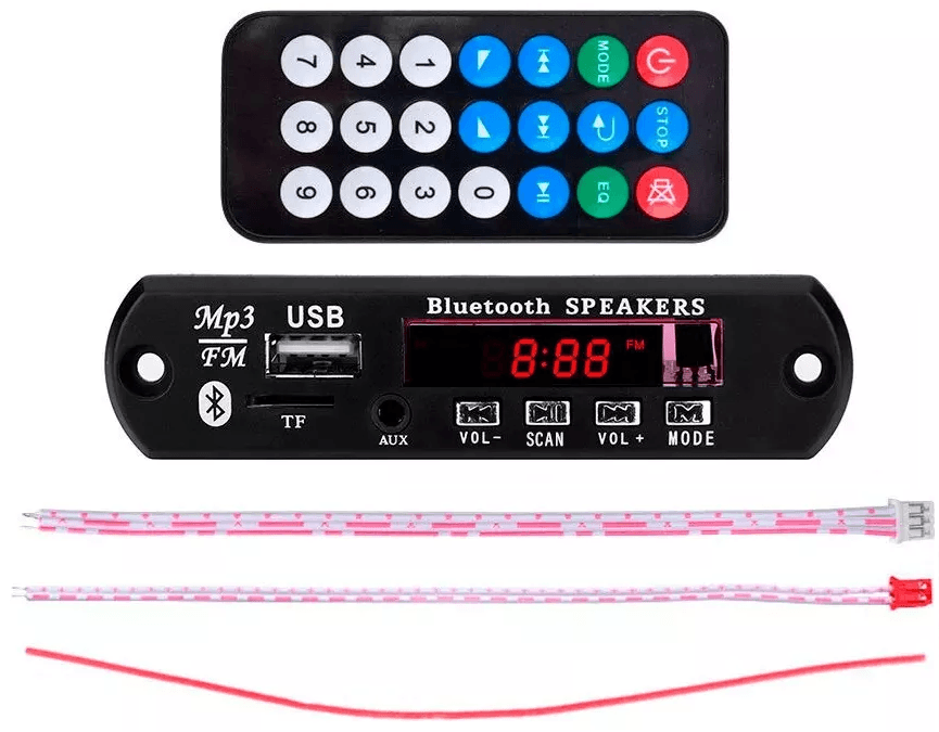 Modulo Reproductor MP3 USB AUX Bluetooth FM TF Card 12V Ref: JQ-D096BT - Image 2