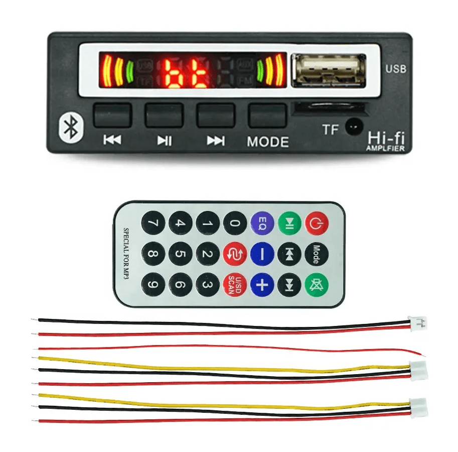 Modulo Reproductor MP3 USB AUX Bluetooth FM TF Card 12V Ref: JQ-D082BT - Image 2