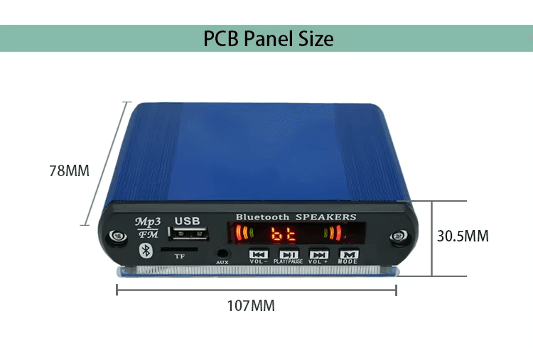 Modulo Reproductor MP3 USB AUX Bluetooth FM TF Card 12V Ref: JQ-D078BT - Image 2
