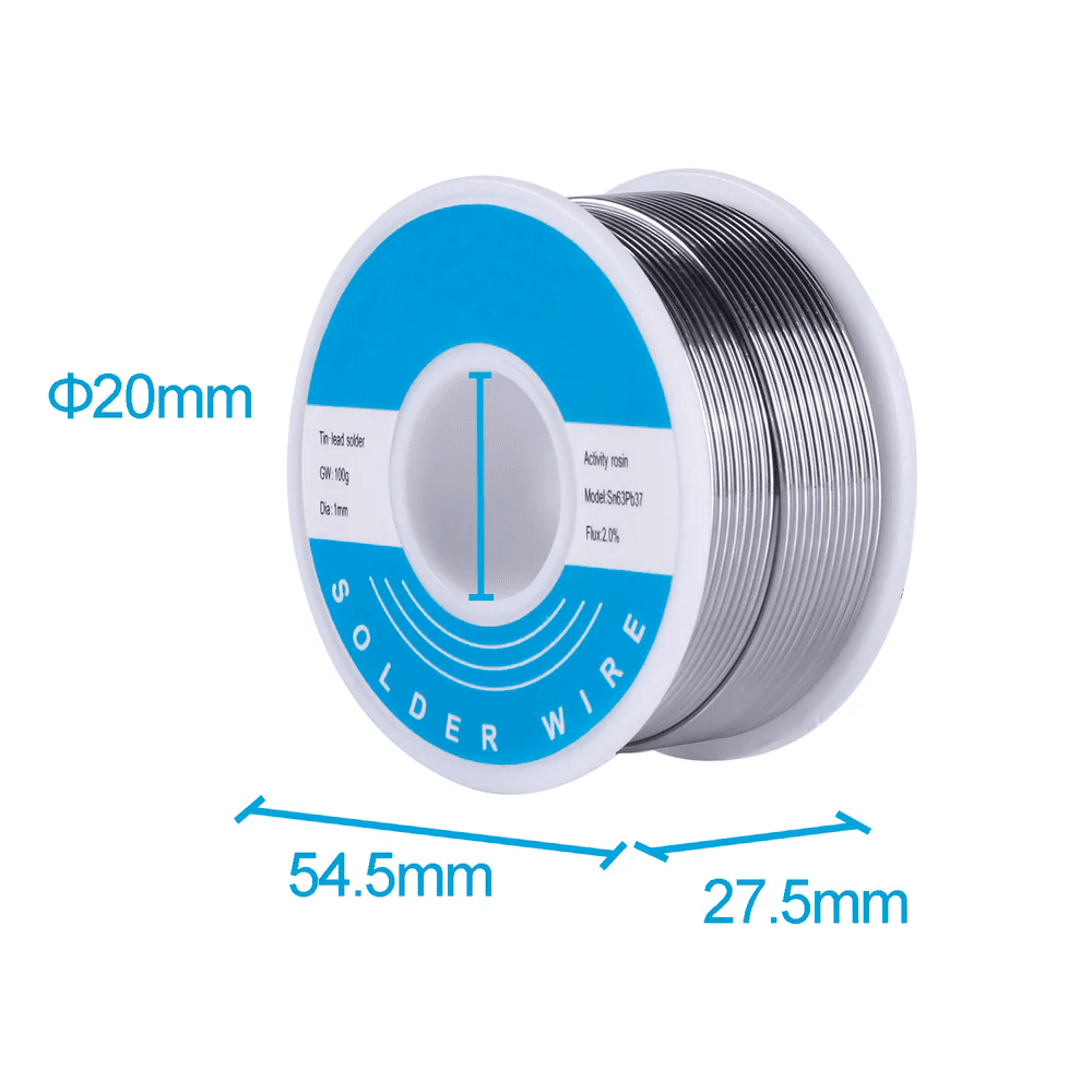 Rollo de soldadura / alambre de estaño 1mm Sn63 -37PbA Flux 2% - Image 2