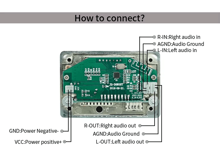 Modulo Reproductor MP3 USB AUX Bluetooth FM TF Card 12V Ref: JQ-D085BT - Image 4
