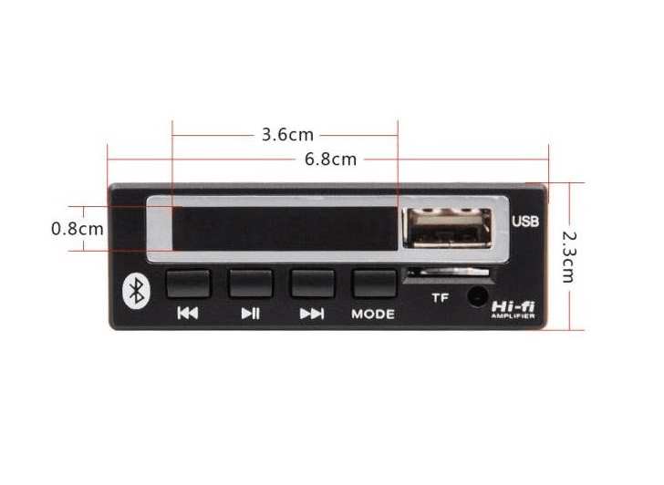 Modulo Reproductor MP3 USB AUX Bluetooth FM TF Card 12V Ref: JQ-D082BT - Image 4