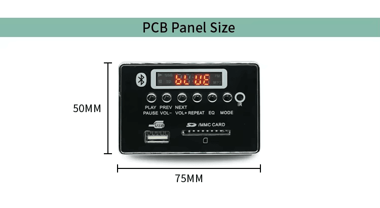 Modulo Reproductor MP3 USB AUX Bluetooth FM TF Card 12V Ref: JQ-D085BT - Image 5