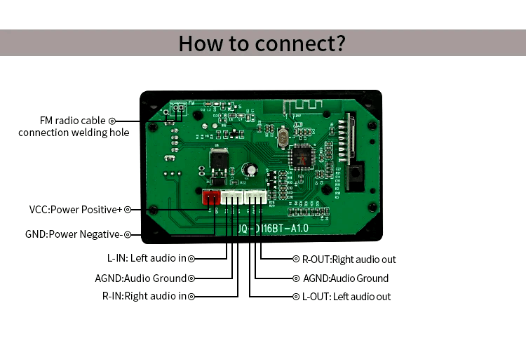 Modulo Reproductor MP3 USB AUX Bluetooth FM TF Card 12V Ref: JQ-D116BT - Image 5