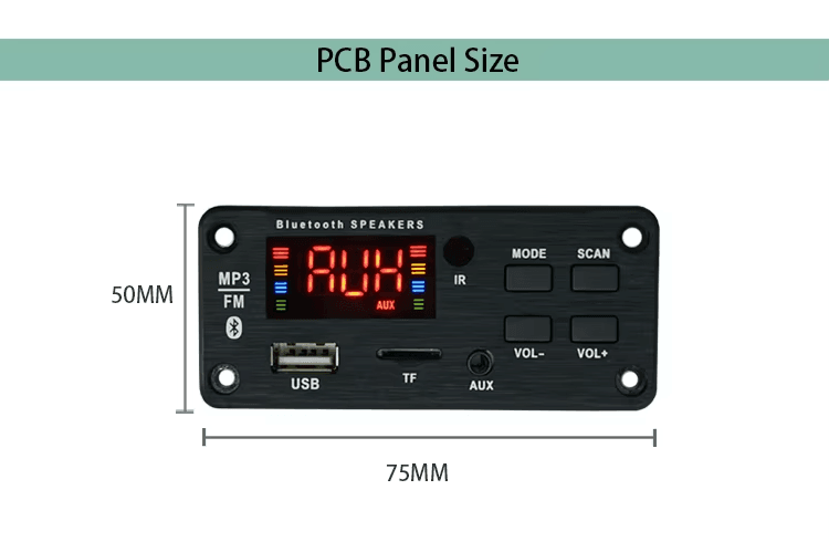 Modulo Amplificador USB AUX Bluetooth FM SD 7-16V 2x25Wtts Ref: JQ-D002BT - Image 3