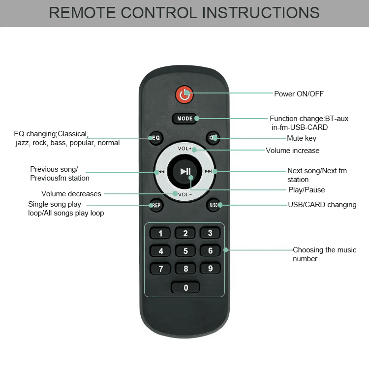 Modulo Amplificador USB AUX Bluetooth FM SD 12V - 2X25Wtts Ref: JQ-D011BT - Image 7